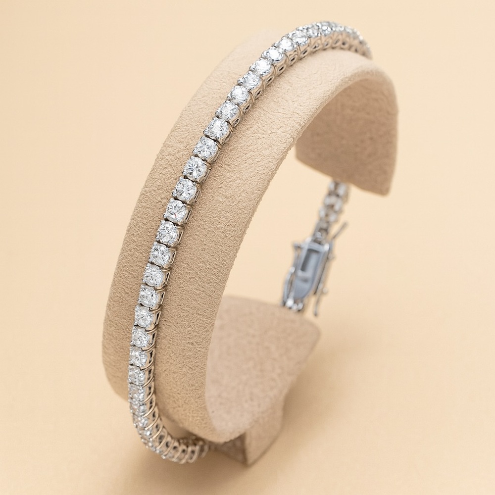 Silver Prong-Set Tennis Bracelet